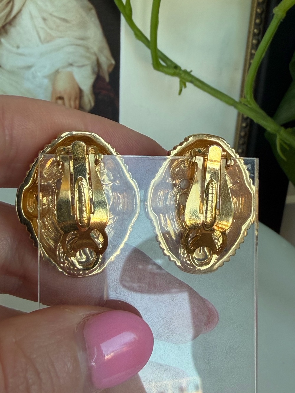 ST JOHN Gold plated Faux Pearl Earrings - Picture 4 of 5